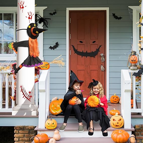Halloween witch decoration, collapsed witch on tree, scary halloween decoration for garden yard【💕💕106*77cm】