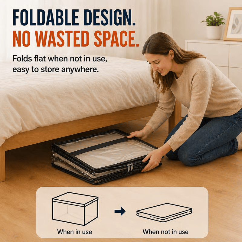 🎁 📦Large Heavy-Duty Thick Plastic Clear Storage Bag for Clothes, Moving & Storage