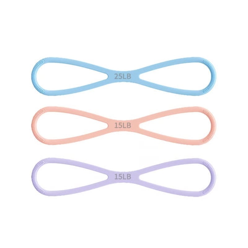 8-Shaped Silicone Resistance Band with Massage Grip