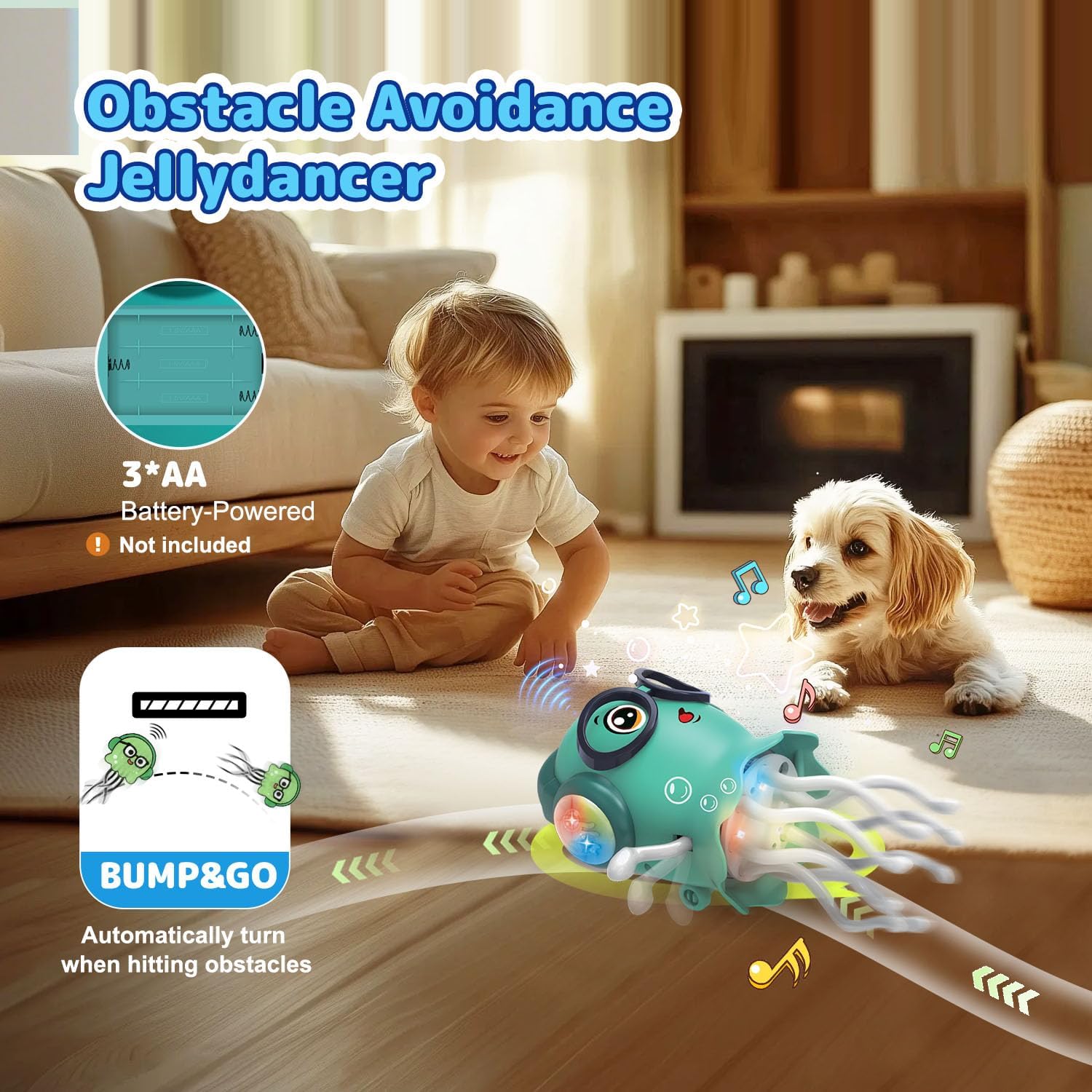 🏆Hot Sale⚡Magic Dancing Octopus Toy： LED Lights, Music & Smart Obstacle Avoidance