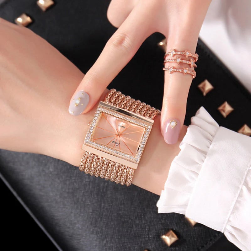 🎄🎁Christmas Special Offer: 50% OFF💥Ladies Rhinestone Quartz Square Watch