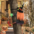Halloween witch decoration, collapsed witch on tree, scary halloween decoration for garden yard【💕💕106*77cm】
