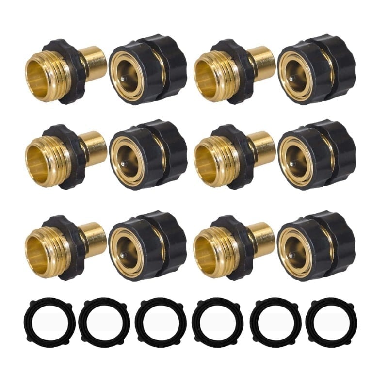 3/4 Inch Garden Hose Quick Connector 4 Sets/bag